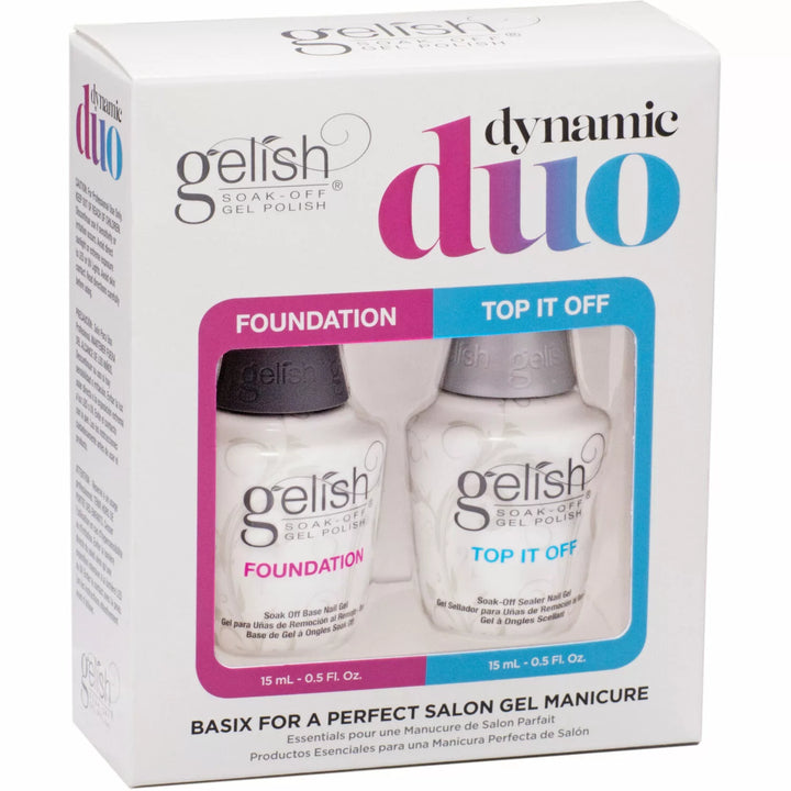 Gelish Dynamic Duo Kit Top and Base Coat For Gel Nails, Top Coat For Gel Nails, Base Coat For Gel Nails, 0.5 ounce